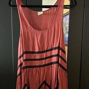 Vintage Free People Intimately orange black polka dot dress